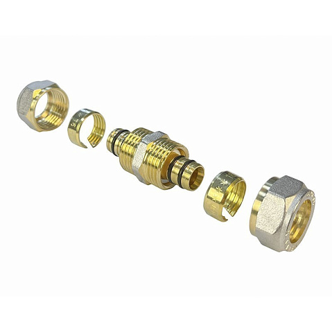 Муфты латунные для PEX труб DN 20-32 PN 10 переходные обжимные никелированные Valfex VF.303.N купить в Уфе | "Проконсим"