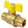 Краны латунные шаровые газовые 11Б27фтМ DN 15-20 PN 40 бабочка штуцер-штуцер Valfex.279.LB3 купить в Уфе | "Проконсим"