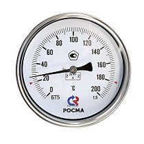 Термометр биметаллический РОСМА БТ-51.211, Ду 100, L 64, М20х1,5 осевой купить в Уфе | "Проконсим"