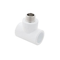 Тройники ПП DN 20-40 PN 25 комбинированные с наружной резьбой белые PlasticPro купить в Уфе | "Проконсим"