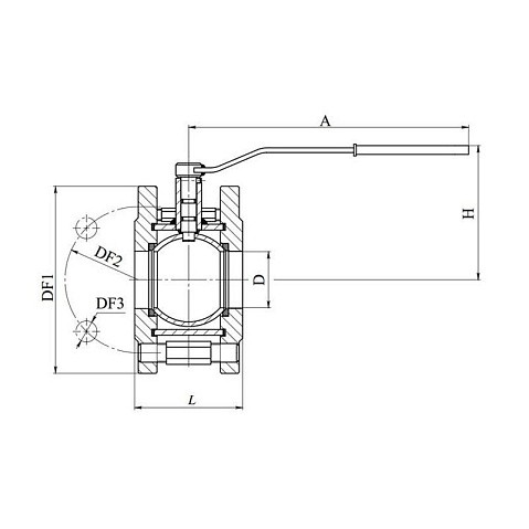 Кран стальной шаровой разборный BREEZE 11с42п, DN 100 PN 16, 125мм, стандартнопроходной, фланцевый с ручкой купить в Уфе | "Проконсим"