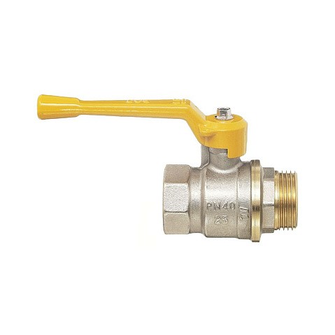 Краны латунные шаровые газовые 11Б27п DN 15-40 PN 40 никелированные рычаг муфта-штуцер БАЗ А11.0.Н купить в Уфе | "Проконсим"