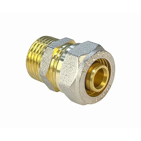 Муфты латунные для PEX труб DN 16-32 PN 10 обжимные никелированные с наружной резьбой Valfex VF.301.N купить в Уфе | "Проконсим" Муфты латунные для PEX труб DN 16-32 PN 10 обжимные никелированные с наружной резьбой Valfex VF.301.N купить в Уфе | "Проконсим"