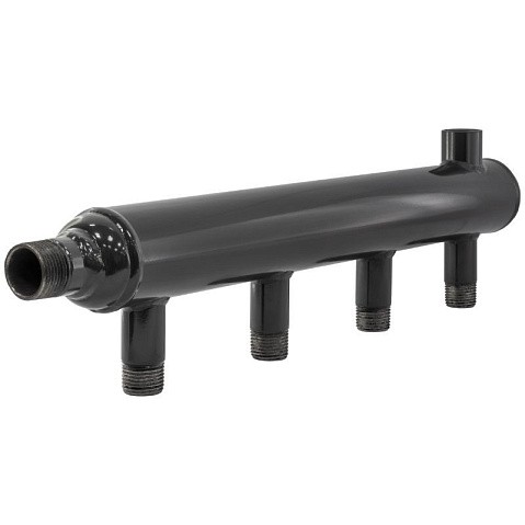 Коллектор распределительный стальной DN 25 PN 16 вход 15-15 2 выхода НР 1/2'' выход под кран Маевского, универсальный PLP купить в Уфе | "Проконсим"