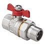Кран латунный шаровой MVI BV.520 DN 15 PN 40 никелированный полнопроходной американка бабочка купить в Уфе | "Проконсим"